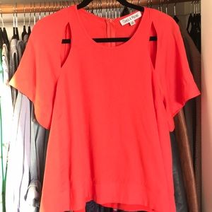 Dance & Marvel red shoulder cutout blouse